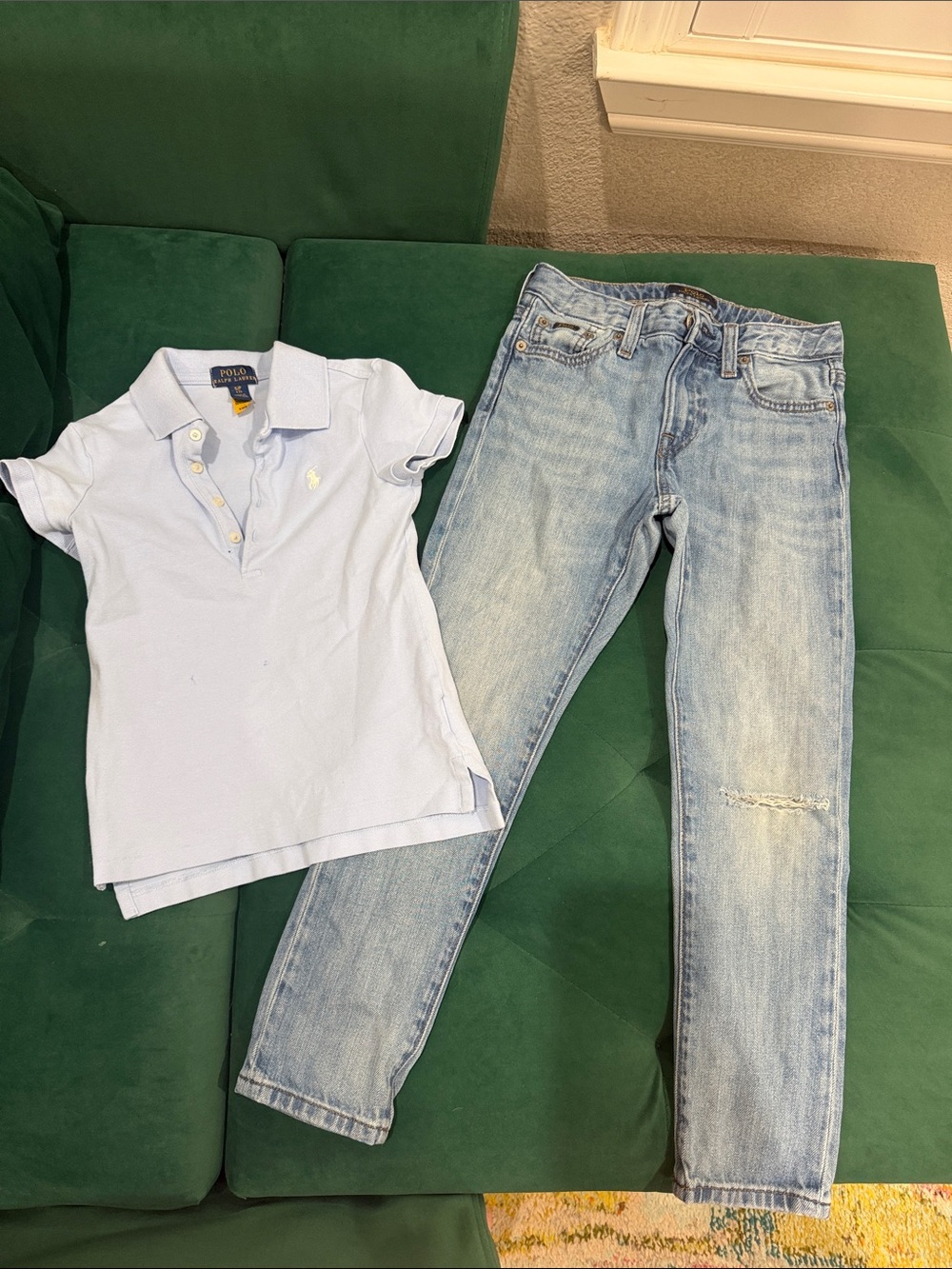 Polo by Ralph Lauren Light Blue Jeans with Polo short sleeve shirt